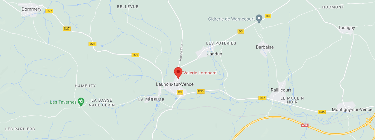 Localisation carte Valerie Lombard hypnose Ardennes